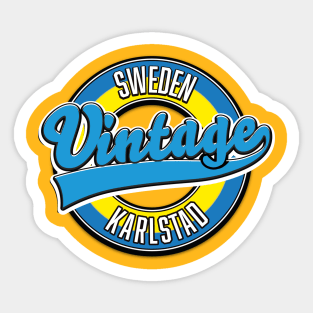 Karlstad sweden vintage style logo Sticker